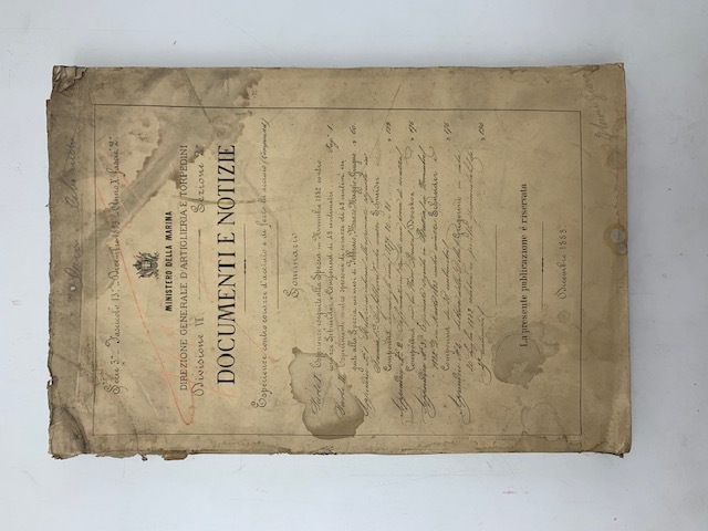 Ministero della Marina. Direzione generale d'artiglieria e torpedini. Documenti e notizie. Fascicolo 13, dicembre 1883